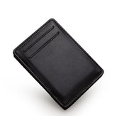 Flip PU Magic Business Card Holder Wallet For Men